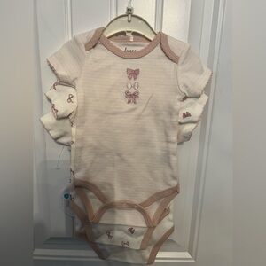 Luxe Threads Pink Bow Baby Onesie Set 3-6 mos